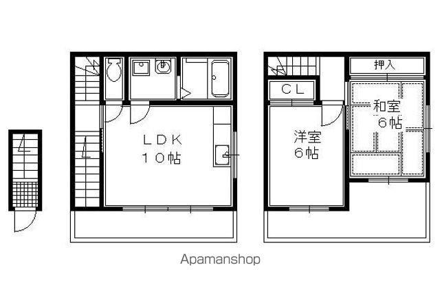 長岡2丁目貸家13ー12(2LDK)の間取り写真