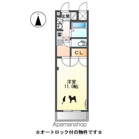 プレジデント川中(1K/1階)の間取り写真