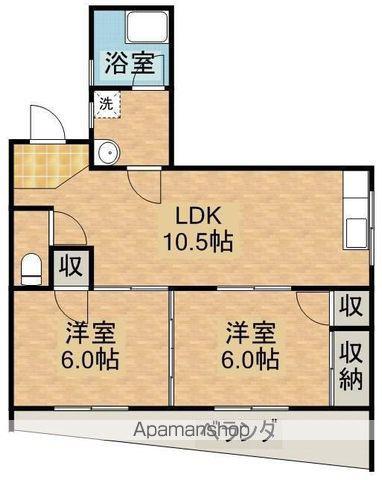 丸久第10ビル(2LDK/6階)の間取り写真
