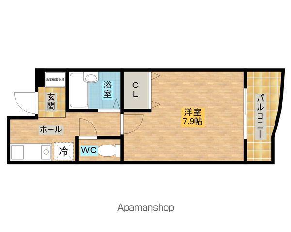 パルコート春木(1K/3階)の間取り写真