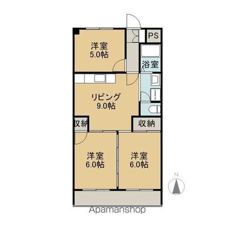 大恵第3マンション(3DK/1階)の間取り写真