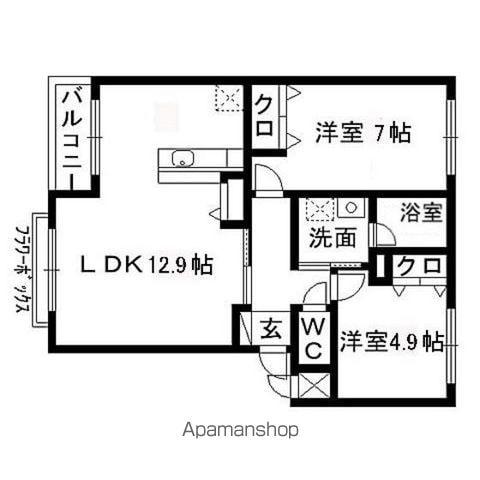 ブライトコートⅡ(2LDK/3階)の間取り写真