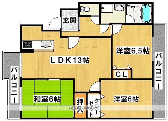 メゾンアルルN(3LDK/3階)の間取り写真