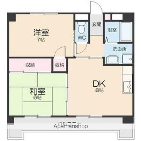 山田ビル(2DK/4階)の間取り写真