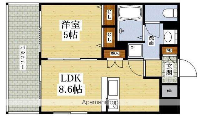 LUXE新大阪1(1DK/2階)の間取り写真