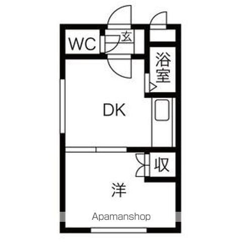 サニープレイス北21A(1DK/4階)の間取り写真