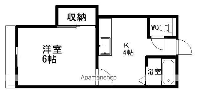 クレス東2条(1K/3階)の間取り写真