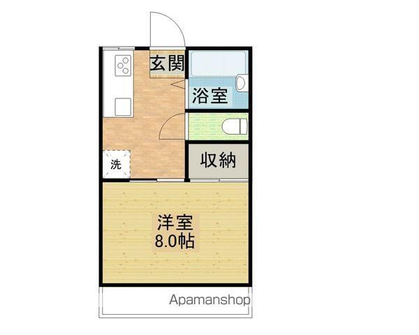 沓見リライアンスB棟(1K/2階)の間取り写真