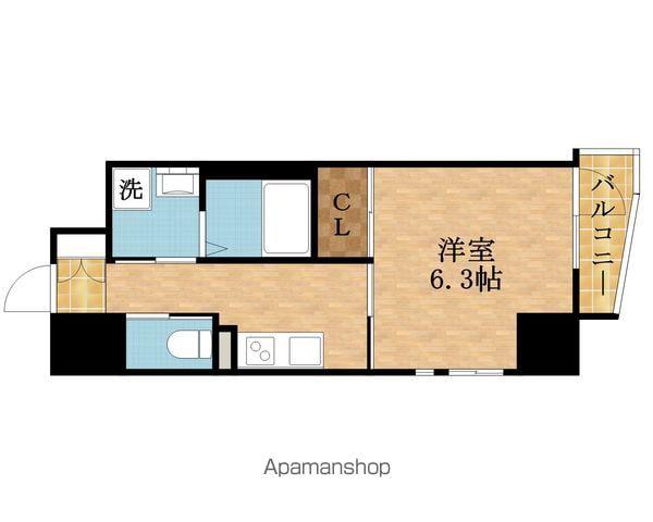 レシオス桜ノ宮THE FIRST(1K/9階)の間取り写真