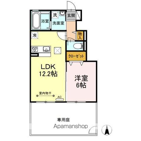 サニースクエア(1LDK/1階)の間取り写真