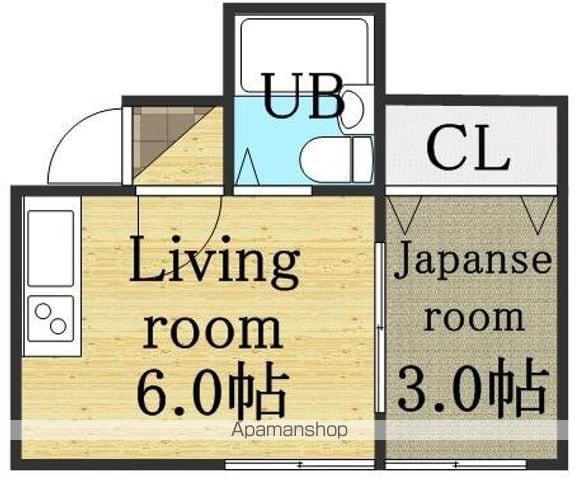 31条ビル(1DK/2階)の間取り写真