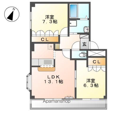 スパイクナード(2LDK/2階)の間取り写真