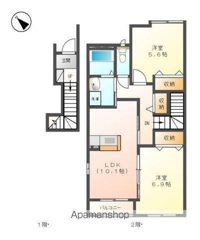 CASACIELO A(2LDK/2階)の間取り写真