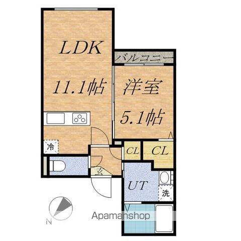 ミカーサ13(2LDK/1階)の間取り写真