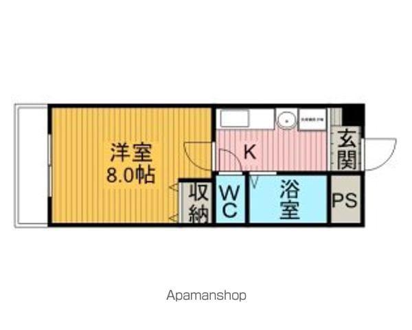 クラウンヒルズ(1K/4階)の間取り写真