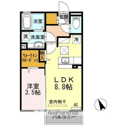 セジュール・コロン(1LDK/1階)の間取り写真