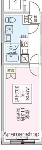 スカイラシクラス小岩(1K/2階)の間取り写真