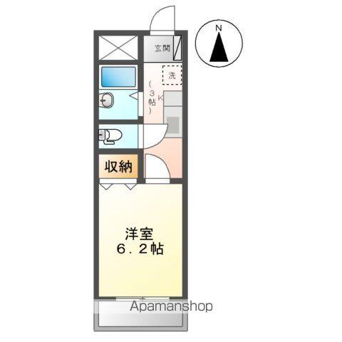 リリーベル(1K/2階)の間取り写真