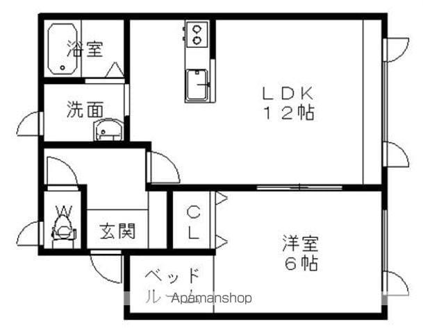 コーポオム(1LDK/1階)の間取り写真