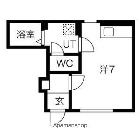 ドミール幸(ワンルーム/1階)の間取り写真