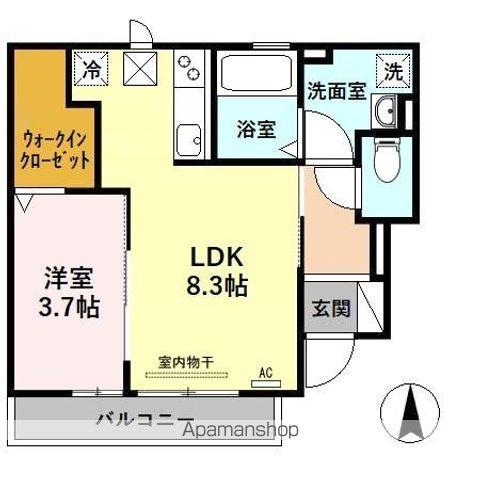 フラットアイランド(1LDK/1階)の間取り写真