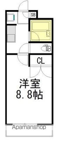 グランドゥール・エムワン(1K/1階)の間取り写真