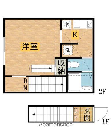 グランディールキタノ(1K/2階)の間取り写真