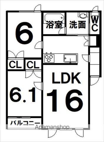 TOWN芽室駅前通K&K(2LDK/1階)の間取り写真