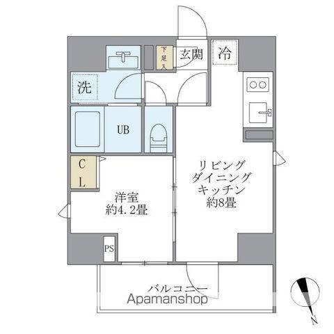 LA PERLA YOTSUYA(1LDK/5階)の間取り写真