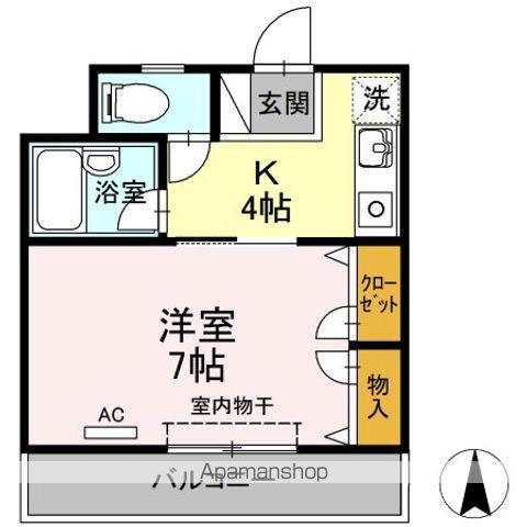 ルミナスコート(1K/1階)の間取り写真