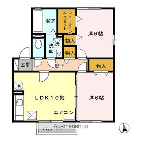 グランドソレイユ A・B(2LDK/1階)の間取り写真