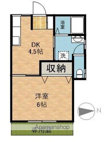 アサンテ(1DK/1階)の間取り写真