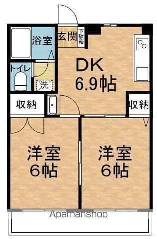 パル豊科(2DK/2階)の間取り写真