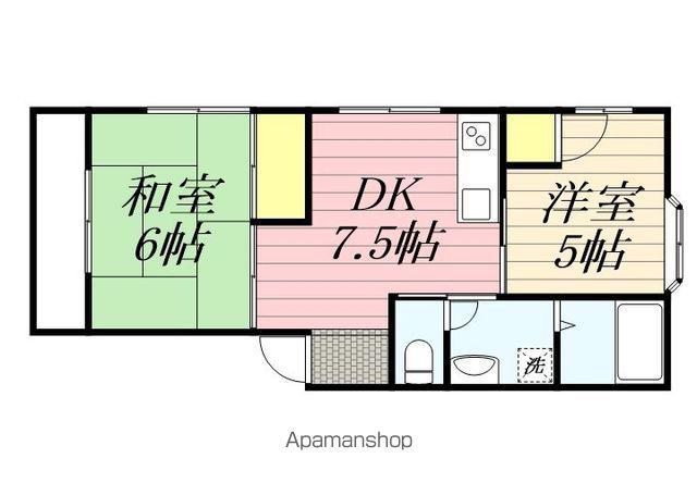 グリーンキャッスルタカオ(2DK/2階)の間取り写真