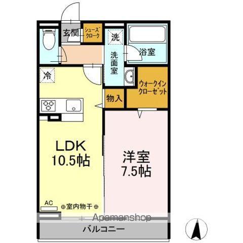 セジュール鳥井戸(1LDK/1階)の間取り写真