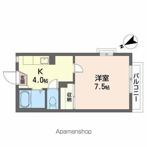 ユーロ・ハイツ名須川A(1K/2階)の間取り写真