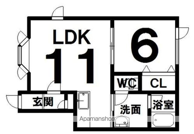 オークヒルズ(1LDK/1階)の間取り写真
