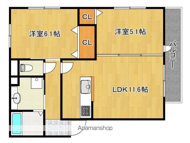 プレミール(2LDK/1階)の間取り写真