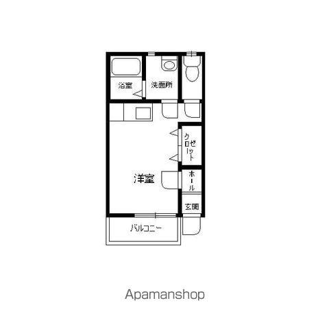 ベルクレージュⅡ(ワンルーム/1階)の間取り写真