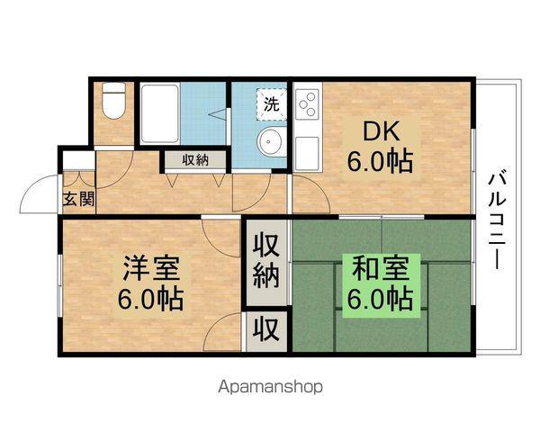 フォレスト旭(2DK/3階)の間取り写真