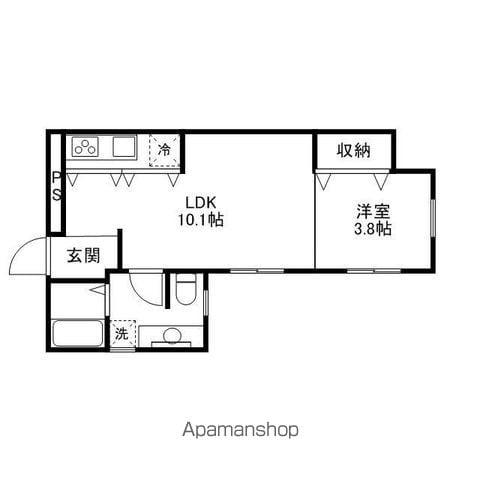 コーポERI(1LDK/1階)の間取り写真