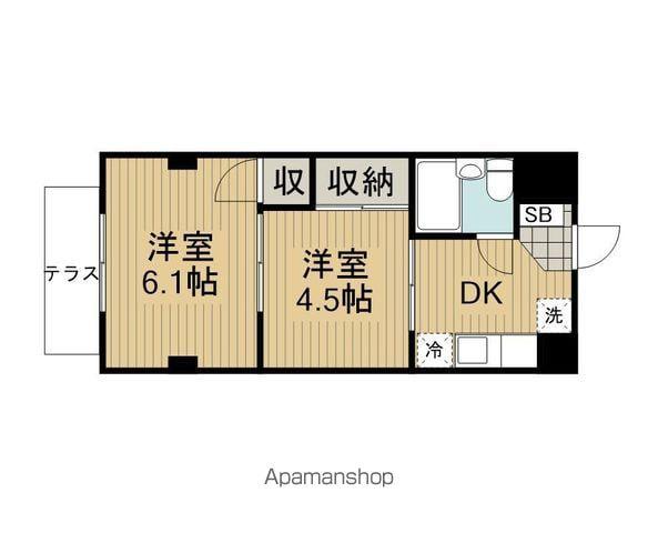 ダイヤモンドパレス(2K/1階)の間取り写真