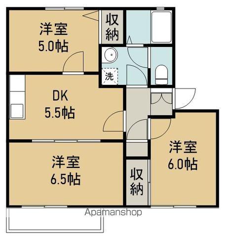 ガーデンビレッジD棟(3DK/2階)の間取り写真