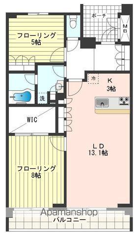 プライムメゾン武蔵野の杜(2LDK/1階)の間取り写真