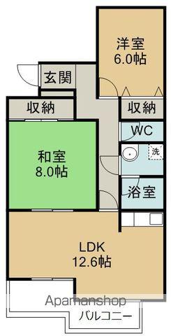 常磐線 南仙台駅 徒歩18分 2階建 築31年(2LDK/1階)の間取り写真
