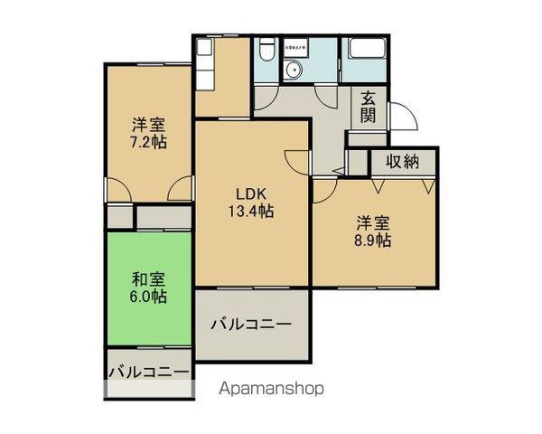 メゾンオーラ旭ヶ丘(3LDK/2階)の間取り写真