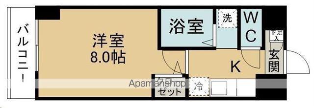 ベルハイム山手町(1K/2階)の間取り写真