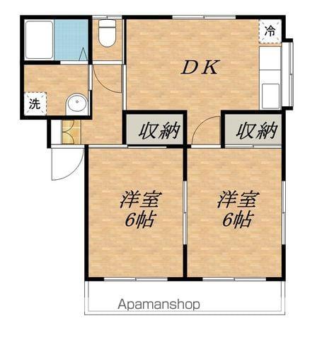 サニーヒルズ伊北B棟(2DK/2階)の間取り写真