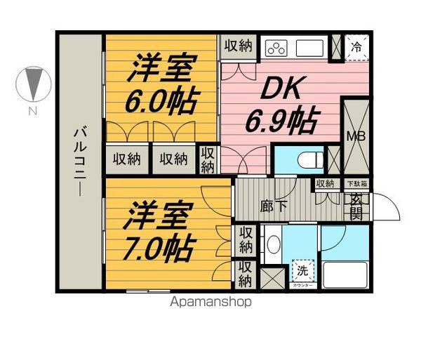 レジディア錦糸町Ⅱ(2DK/10階)の間取り写真