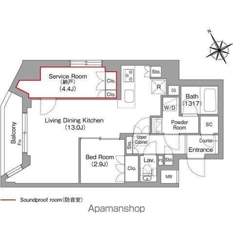 コンフォリア・リヴ平井MUTIO(1SLDK/1階)の間取り写真